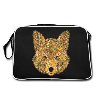 Fox Geometric Face - Retro Bag - black/white - Back
