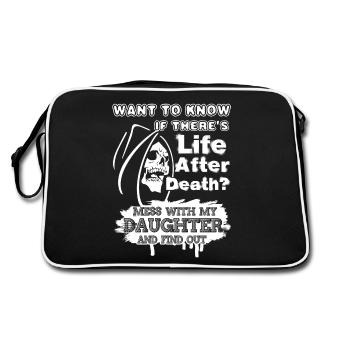 Don't Mess With My Daughter - Retro Bag - black/white - Back