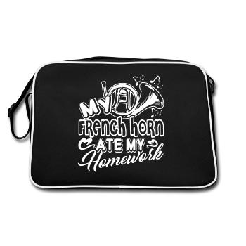 French Horn Ate My Homework - Retro Bag - black/white - Back