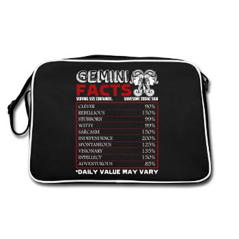 Gemini Facts Horoscope Zodiac - Retro Bag - black/white - Back