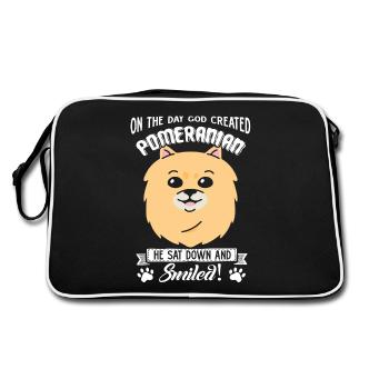 God Created Pomeranian - Retro Bag - black/white - Back