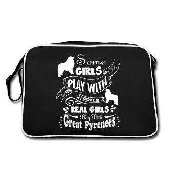Real Girls Play With Great Pyrenees - Retro Bag - black/white - Back