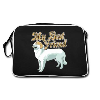 Great Pyrenees Is My Best Friend - Retro Bag - black/white - Back
