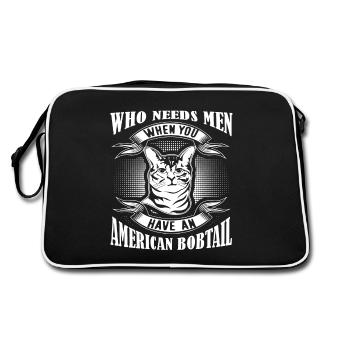 Have An American Bobtail Cat - Retro Bag - black/white - Back