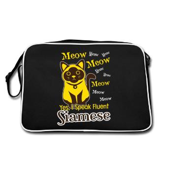 I Speak Fluent Siamese Cat - Retro Bag - black/white - Back