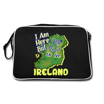 I Am Here But My Heart Is In Ireland - Retro Bag - black/white - Back