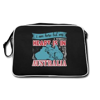 I Am Here But My Heart Is In Australia - Retro Bag - black/white - Back