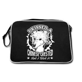 I Kissed A Chinese Crested - Retro Bag - black/white - Back