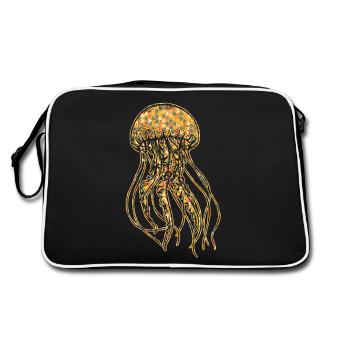 Jellyfish Geometric - Retro Bag - black/white - Back