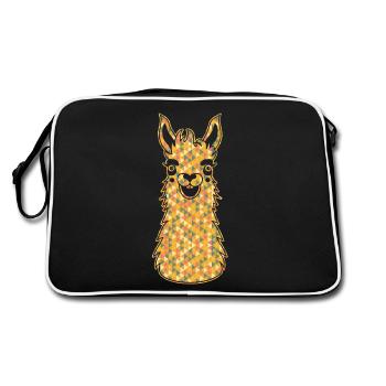 Llama Geometric - Retro Bag - black/white - Back