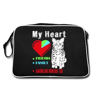 I Love American Bobtail - Retro Bag - black/white - Back