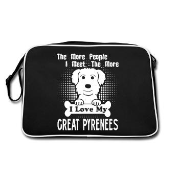 Love Great Pyrenees - Retro Bag - black/white - Back