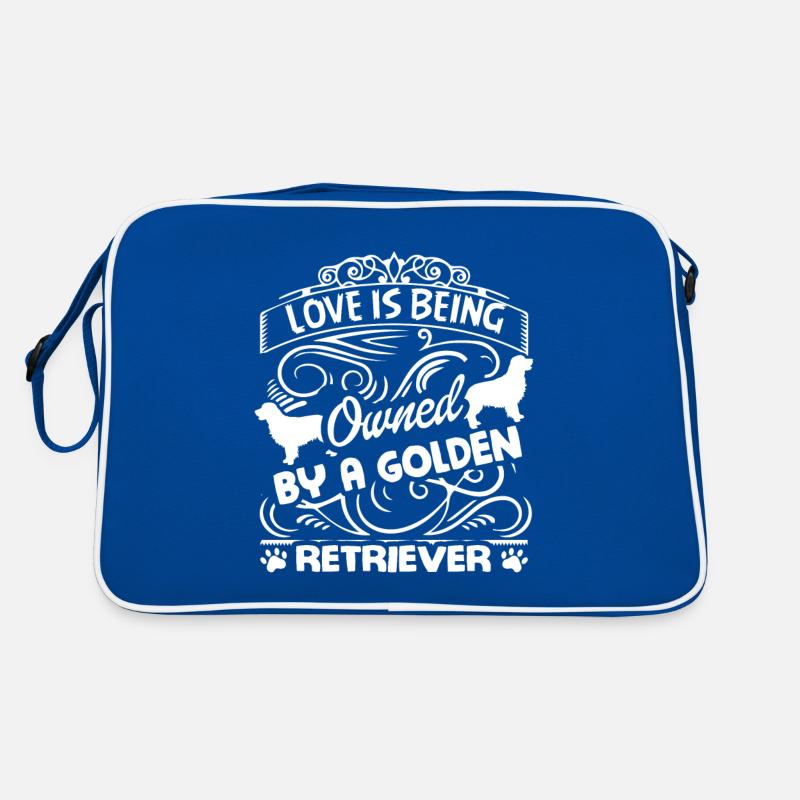 Love Is Being Owned By Golden Retriever Retro Bag