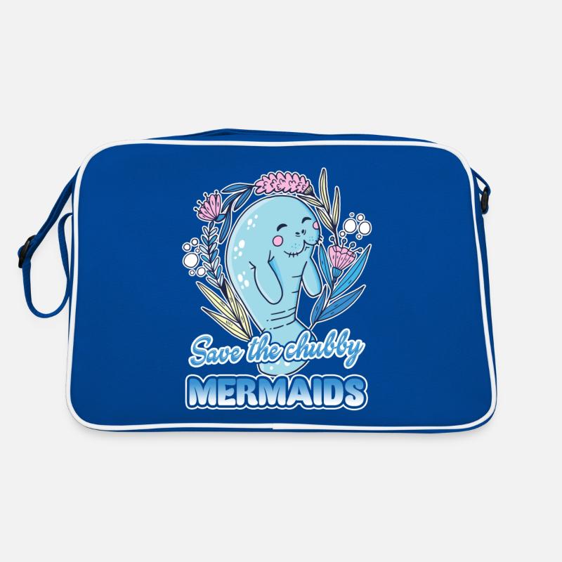 Manatee Save Chubby Mermaids Retro Bag
