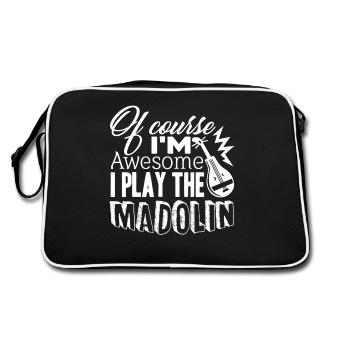 Mandolin I Play The Mandolin - Retro Bag - black/white - Back