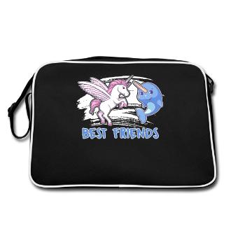 Narwhal Funny Narwhal Unicorn - Retro Bag - black/white - Back