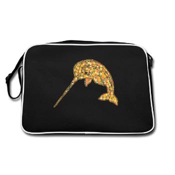 Narwhal Geometric - Retro Bag - black/white - Back