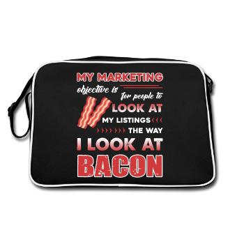 Real Estate Agent Funny Real Estate Agent - Retro Bag - black/white - Back