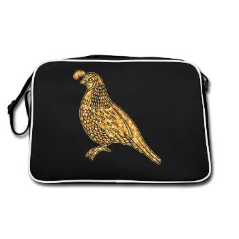 Quail Geometric - Retro Bag - black/white - Back