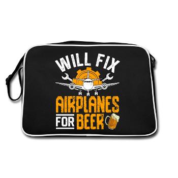 Réparera les avions pour la bière - Sac Retro - noir/blanc - Dos