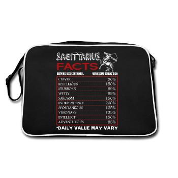 Sagittarius Facts Horoscope Sign Of Zodiac - Retro Bag - black/white - Back