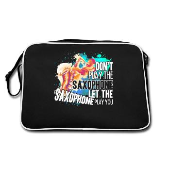 Saxophone Let Saxophone Play You - Retro Bag - black/white - Back