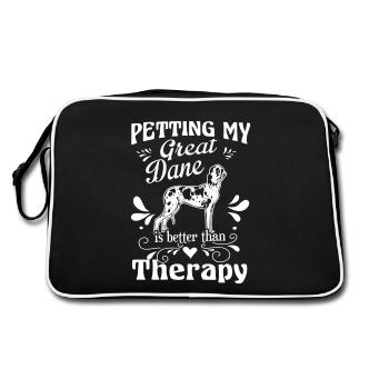 Petting My Great Dane - Retro Bag - black/white - Back