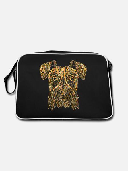 Schnauzer Geometric - Retro Bag - black/white - Back