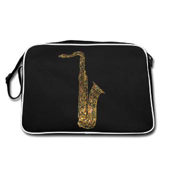 Saxophone Geometric - Retro Bag - black/white - Back
