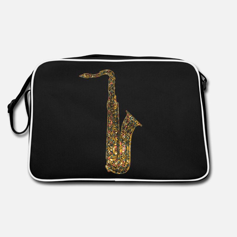 Saxophone Geometric - Retro Bag - black/white
