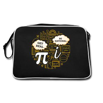 Math Humor – Pi vs. Imaginary Number - Retro Bag - black/white - Back