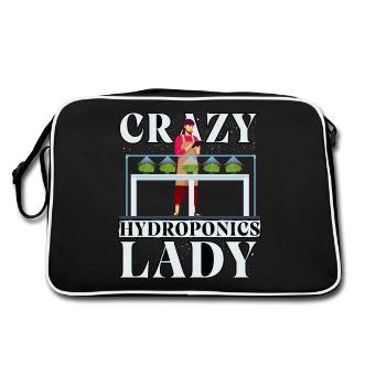 Crazy Hydroponics Lady - Retro Bag - black/white - Back