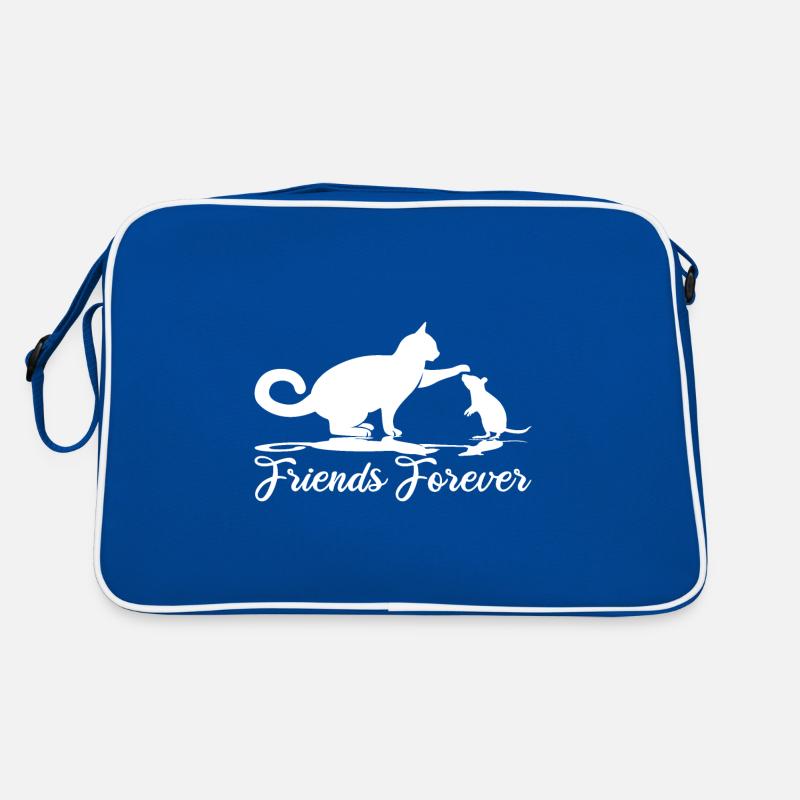 Friends Forever cat and mouse Retro Bag