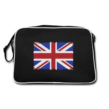 Grunge UK flag - Retro Bag - black/white - Back