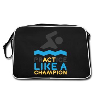Pratique de la natation comme une championne de natation - Sac Retro - noir/blanc - Dos