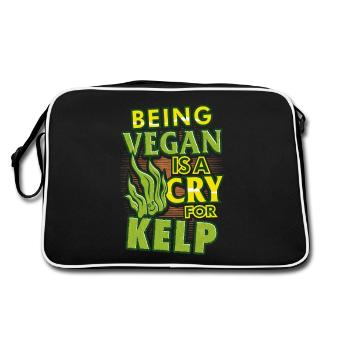 Veganisme Humour Être végétalien est un cri pour le varech - Sac Retro - noir/blanc - Dos