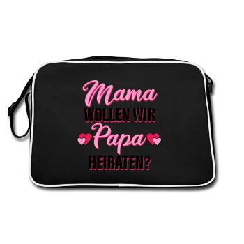 Mom Do we want to marry Dad? - Marriage proposal - Retro Bag - black/white - Back
