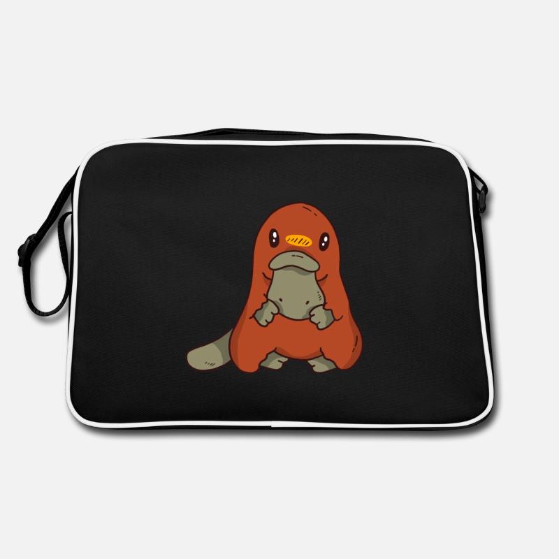 Schnabeltier - Retro Tasche - Schwarz/Weiß