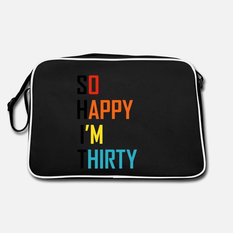 30ster 30 Jahre 30. Geburtstag Spruch Geschenk - Retro Tasche - Schwarz/Weiß