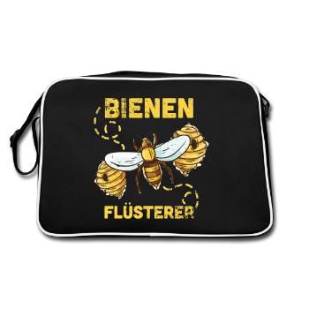 BIENEN FLÜSTERER | Retro Imker Bienenzucht Imkerei - Retro Tasche - Schwarz/Weiß - Hinten