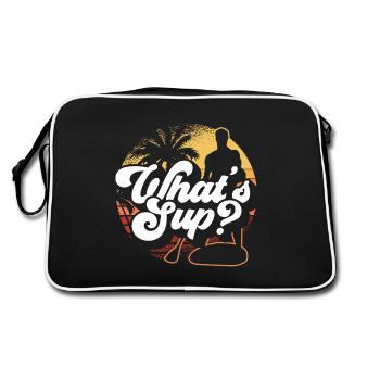 What SUP? | Cooles SUP Paddling Stand Up Paddling - Retro Tasche - Schwarz/Weiß - Hinten