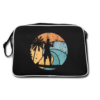 Rétro SUP Stand Up Paddling Sunset Gift - Sac Retro - noir/blanc - Dos
