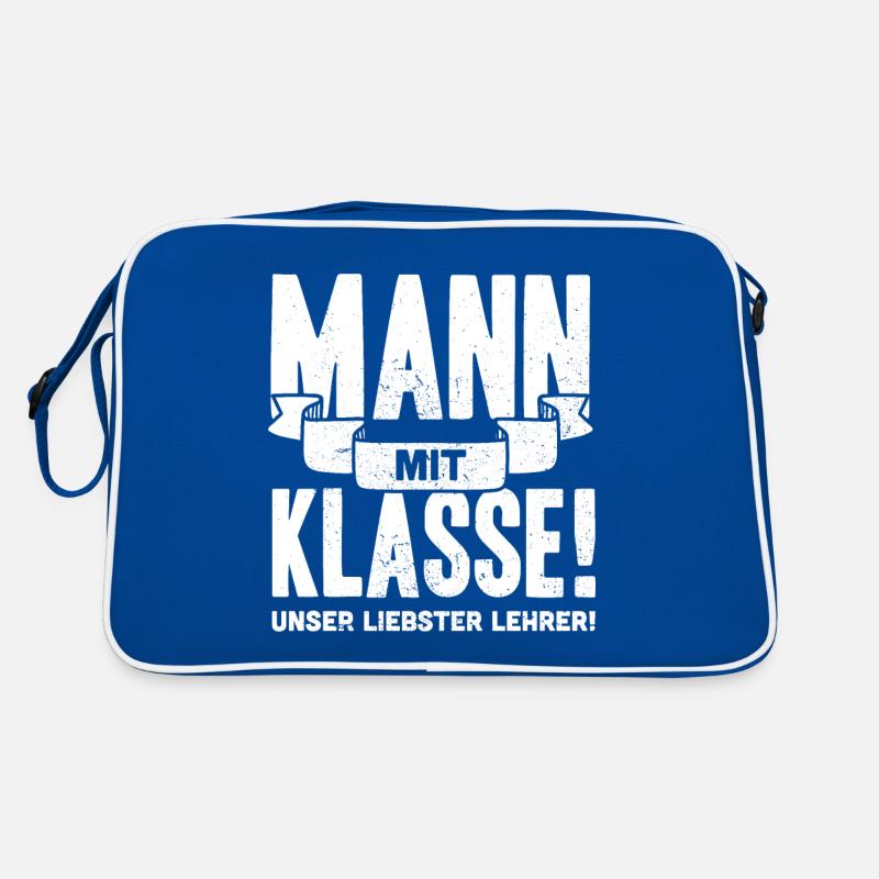Bester Lehrer | Mann mit Klasse süßes Geschenk Retro Tasche