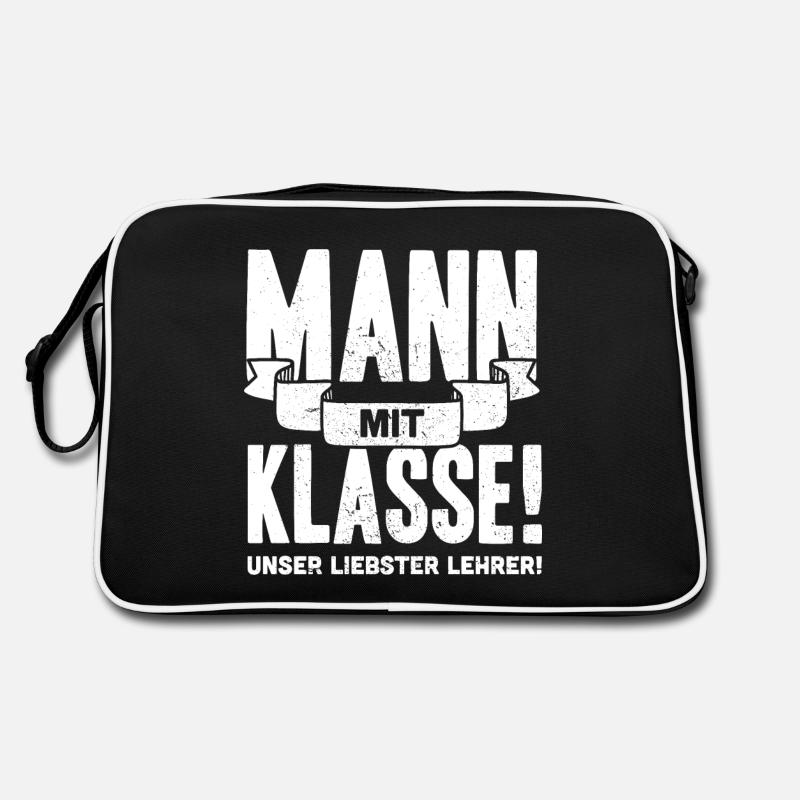 Bester Lehrer | Mann mit Klasse süßes Geschenk Retro Tasche