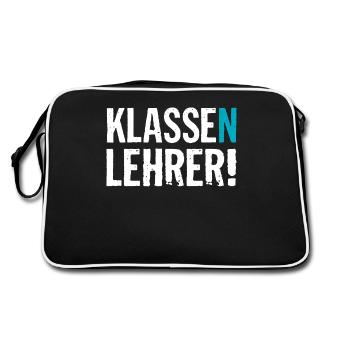 Abschied Geschenk für Klassenlehrer mit dem Klasse - Retro Tasche - Schwarz/Weiß - Hinten