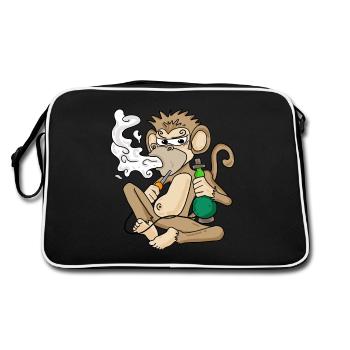 Shisha pipe à eau singe fumant - Sac Retro - noir/blanc - Dos