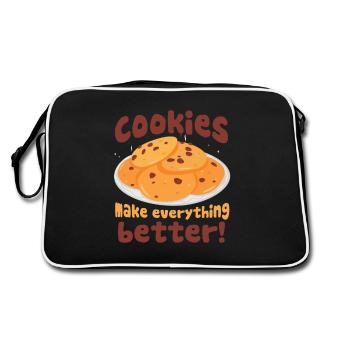 Cookies Make Everything Better Cake Artist Baker C - Retro Tasche - Schwarz/Weiß - Hinten