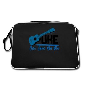 Uke Can Lean On Me Ukulele Player Hawaiian Musicia - Retro Tasche - Schwarz/Weiß - Hinten