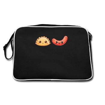 Pierogi et Kielbasa, Pologne Cuisine polonaise Kielbasa - Sac Retro - noir/blanc - Dos