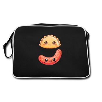 Pierogi et Kielbasa, Pologne Cuisine polonaise Kielbasa - Sac Retro - noir/blanc - Dos